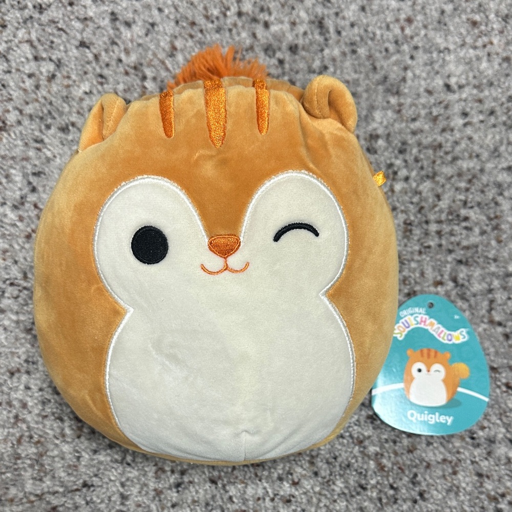 Squishmallows Quigley Chipmunk in Tan and Cream